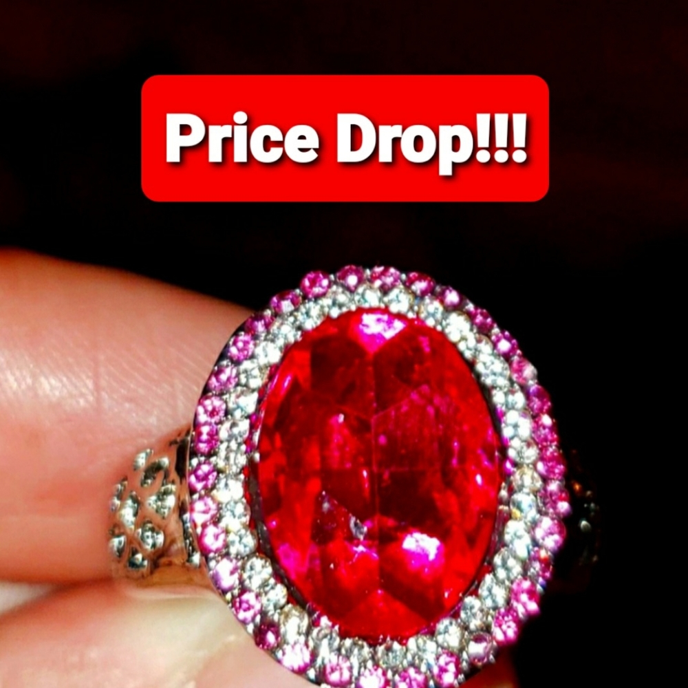 Sterling Silver Ruby Ring, size 7